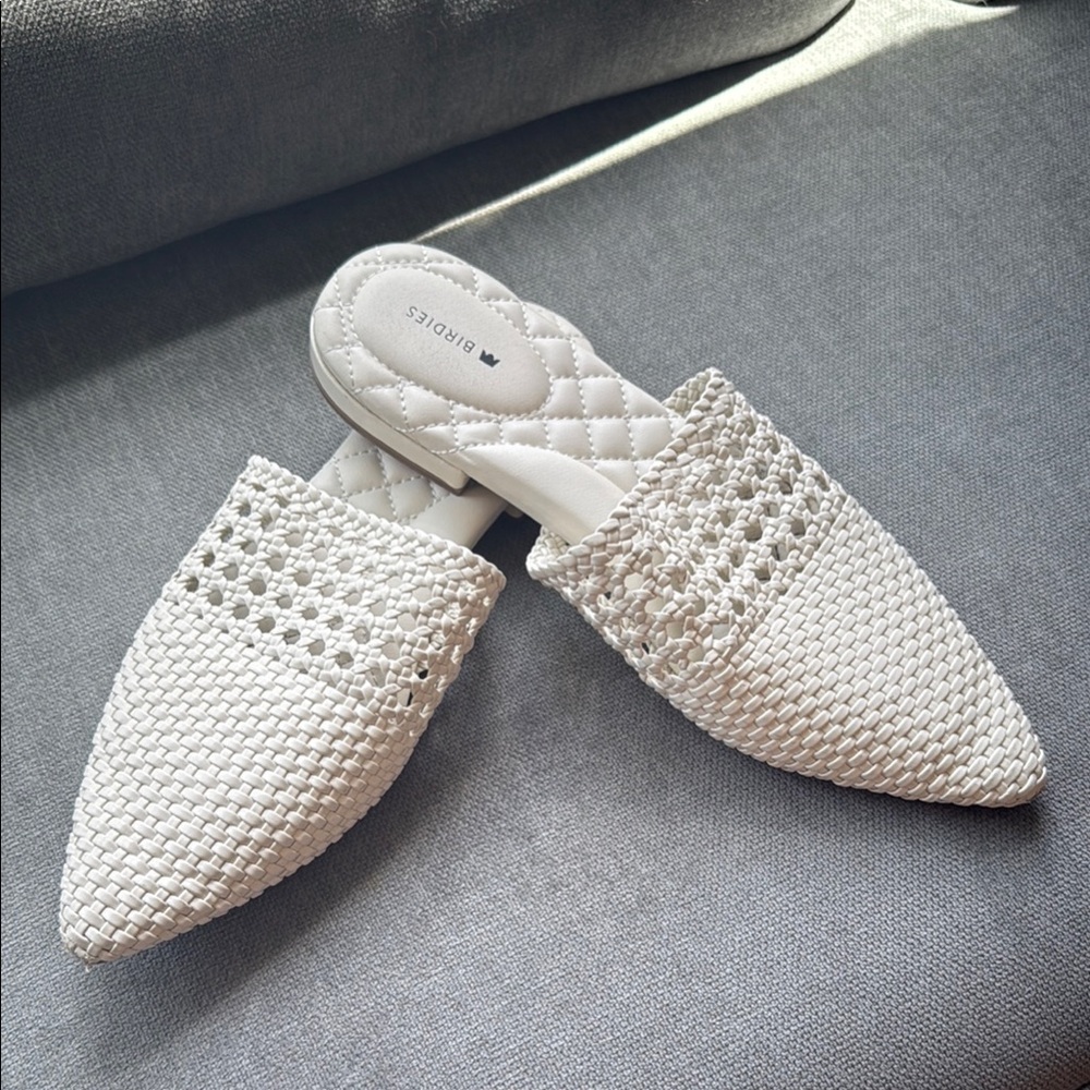 Birdies White Artisanal Mules